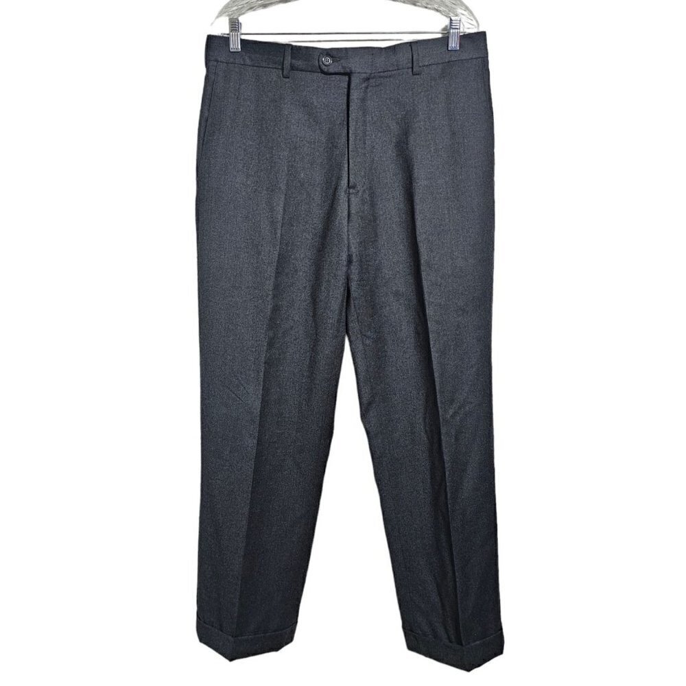 di Milano men's wool charcoal gray dress pants slacks trousers size 36R